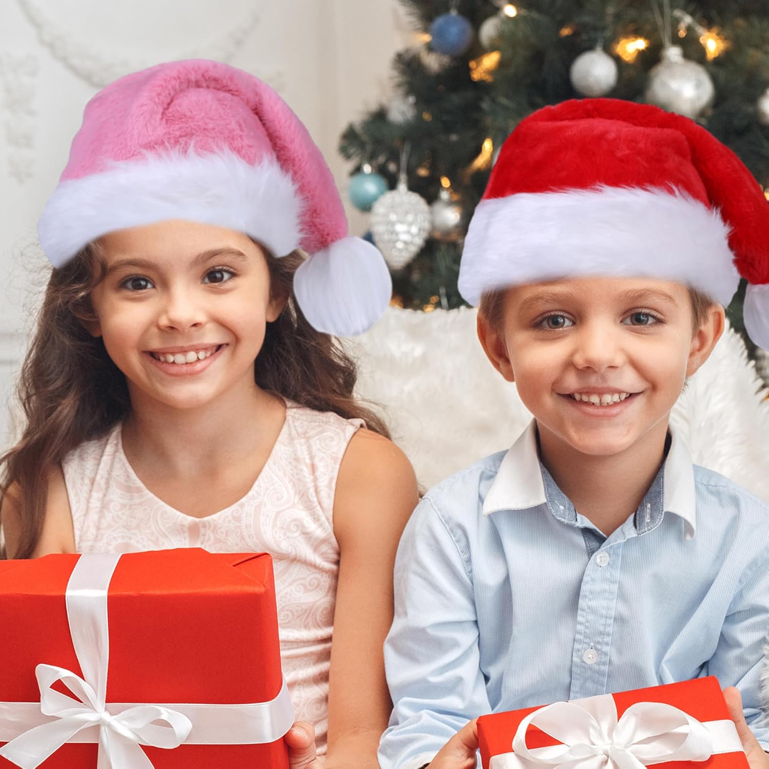 Christmas Hat for Adult, Unisex Thicken Comfortable Plush Santa Hat for Christmas New Year Festive Theme Party Supply - Image 4