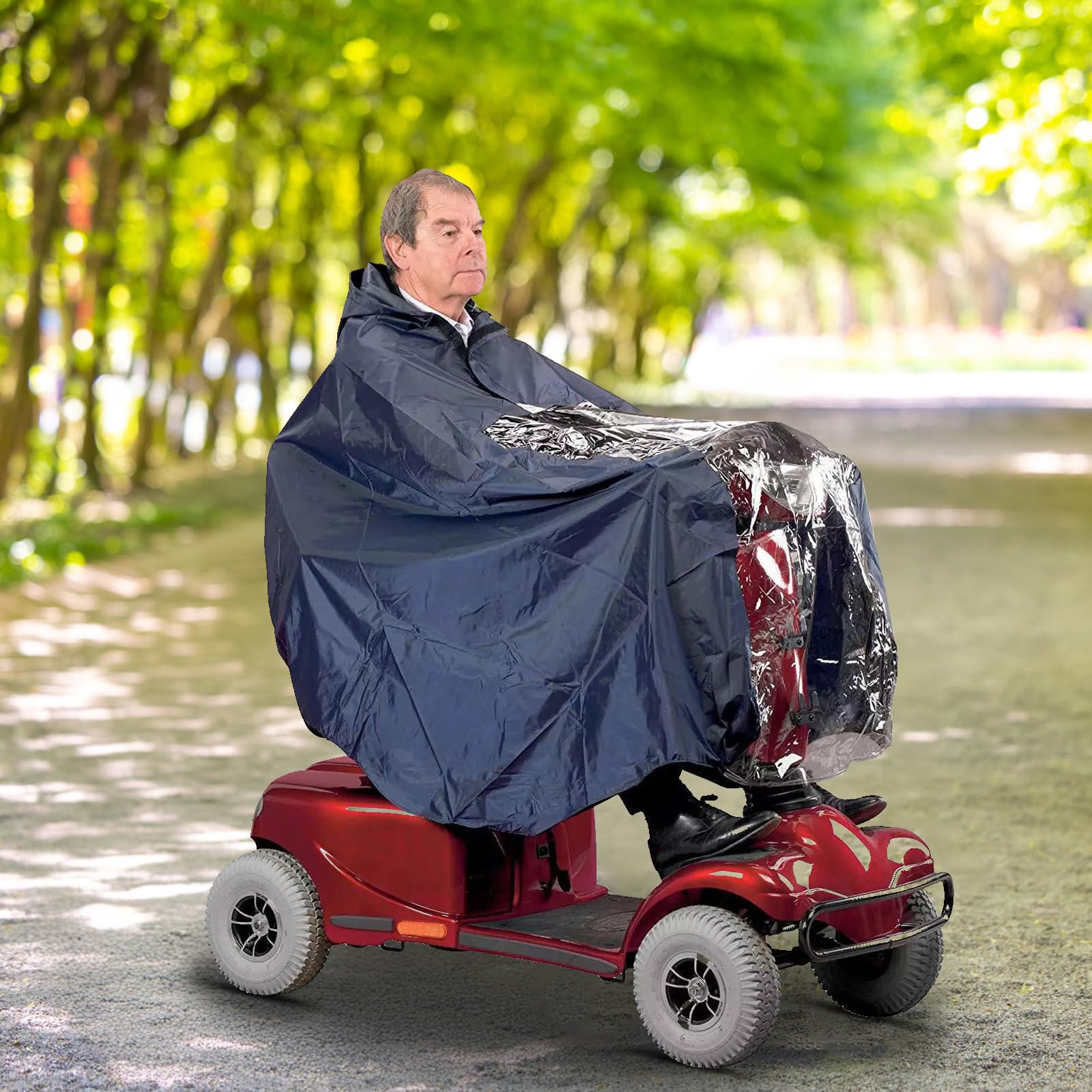 lalago Imperméable à l'eau Cyclisme Capes, Imperméable for Vélo Électrique, Poncho Pluie pour Fauteuil Roulant/Cape, Coupe-Vent à Capuche Cyclisme, Pluie Poncho Vélo