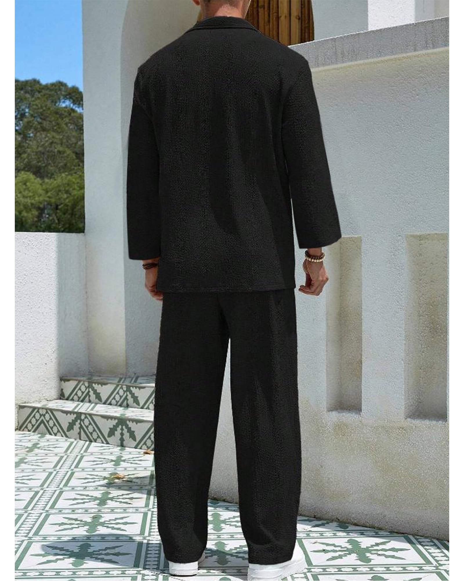 2 Teiler Herren Sommer Casual Trainingsanzug Sommeranzug Herren Leicht Hawaii Outfit für Jeden Tag und Urlaub