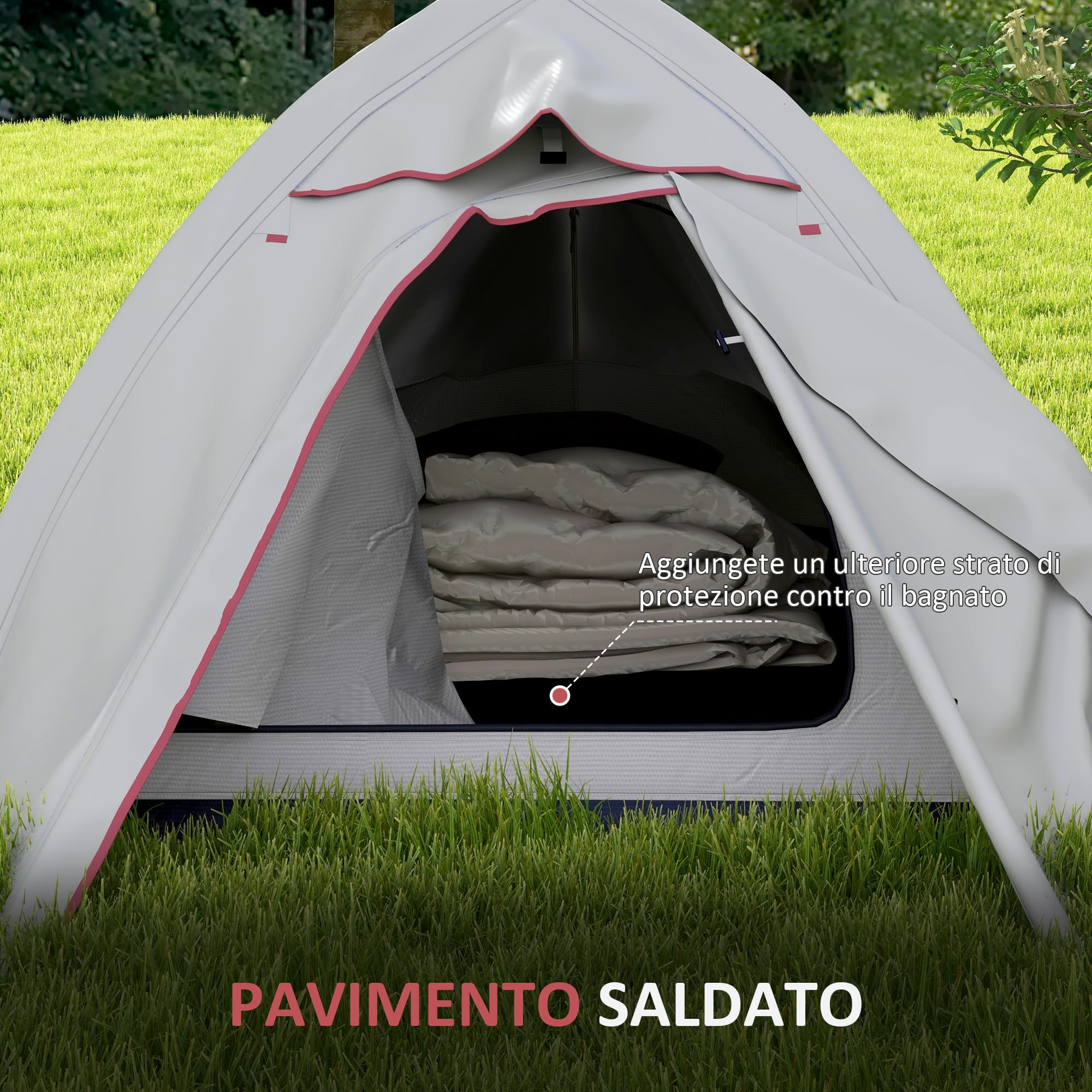 Outsunny Tenda da campeggio familiare 4-6 persone tenda dôme
