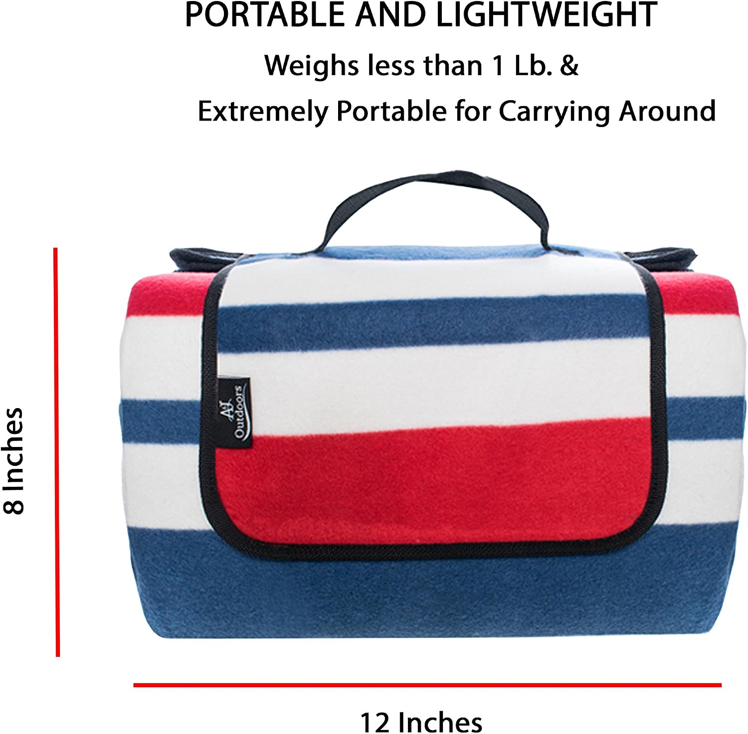 ANJ Outdoors Premium 3-Layer Large Picnic Blanket/Outdoor Blanket with Waterproof Backing and Polar Fleece Top|Portable, Lightweight & Easy to fold|Perfect Camping and Beach Blanket