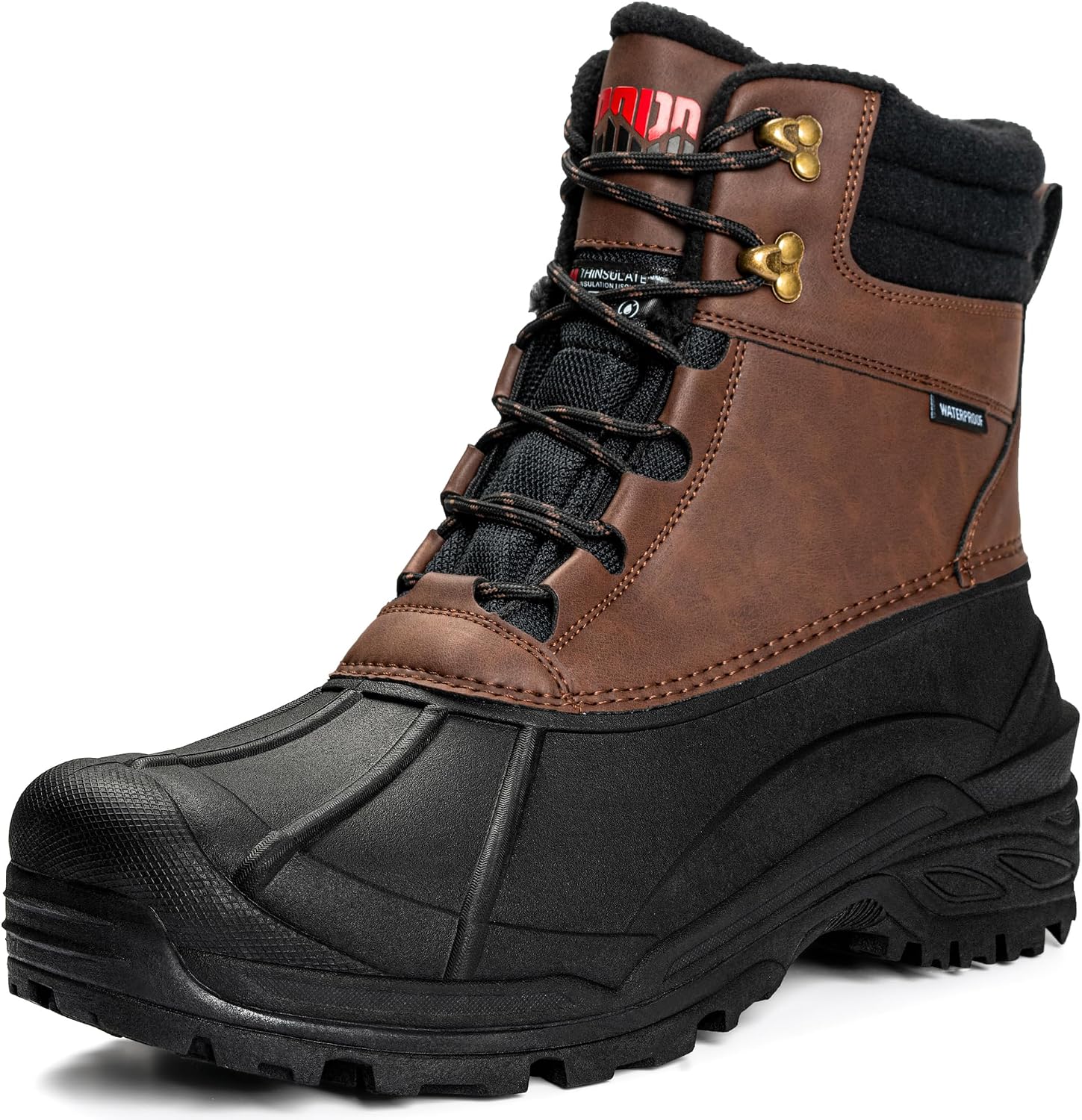 R CORD Snow Boots for Men Insulated Non-Slip Mens Snow Boots Mens Waterproof Winter Boots High Traction for Outdoor Snowshoeing Mens Hiking Boots