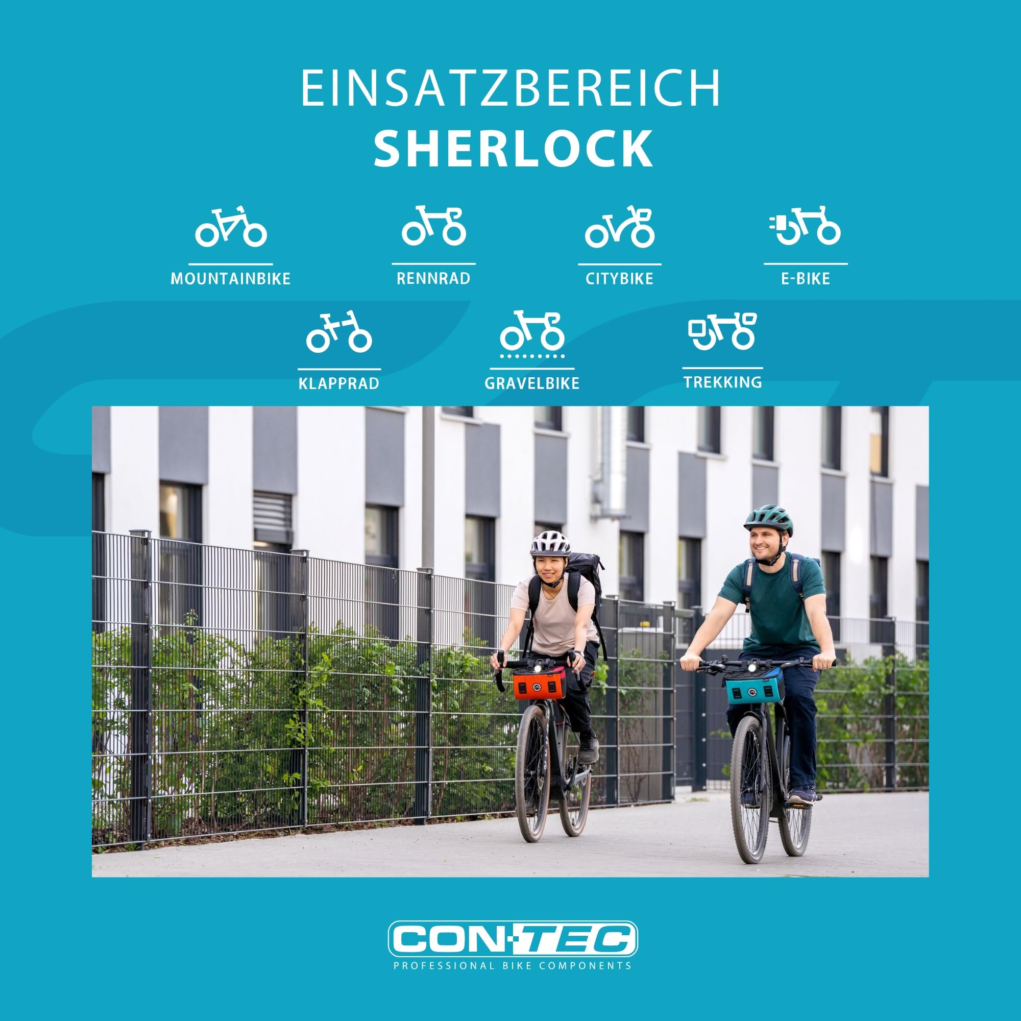 CONTEC Lucchetto pieghevole per bicicletta SherLock, robusto acciaio speciale Tredur, 85 cm, con supporto, sistema a chiave reversibile e serratura a chiave, nero