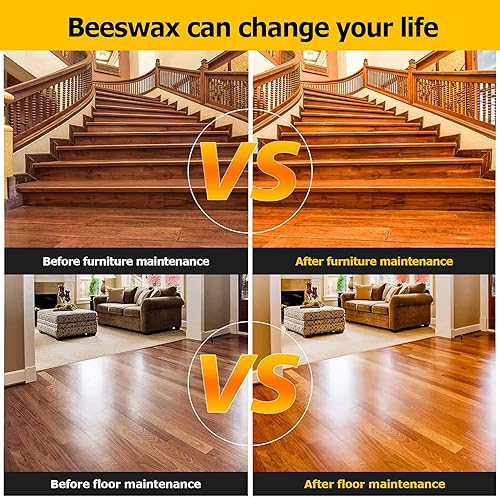 Miniatura 6 de CARGEN Pulidor de cera de abejas para muebles, cera de abeja para muebles de madera, cera de madera para mesa de comedor, puertas de suelo, sillas,
