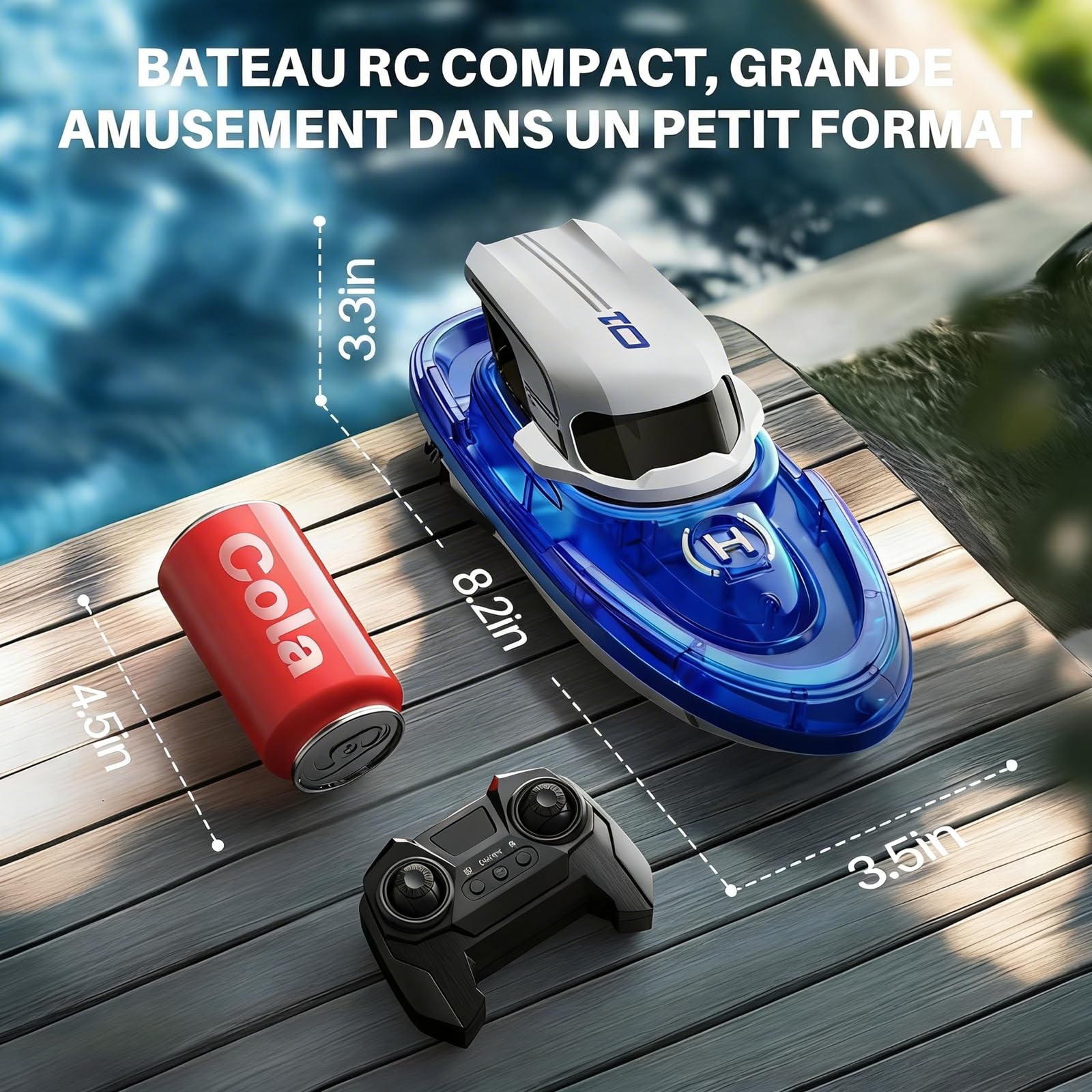 Syma Bateau Télécommandé 2 Pack pour Enfants 8-12 Ans, Bateaux RC de Course avec LED et Jet d'eau, 40 Minutes de Jeu au Total (20 Min par Bateau), Jouet de Piscine et Lac, Cadeau Garçons Filles