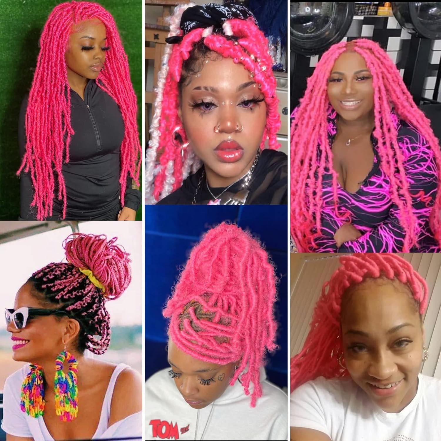 8 Packs Pink Spring Twist Hair 30 Inch Springy Afro Twist Kinky Marley Braiding Hair Wrapping Hair for Soft Locs Afro Spring Twist