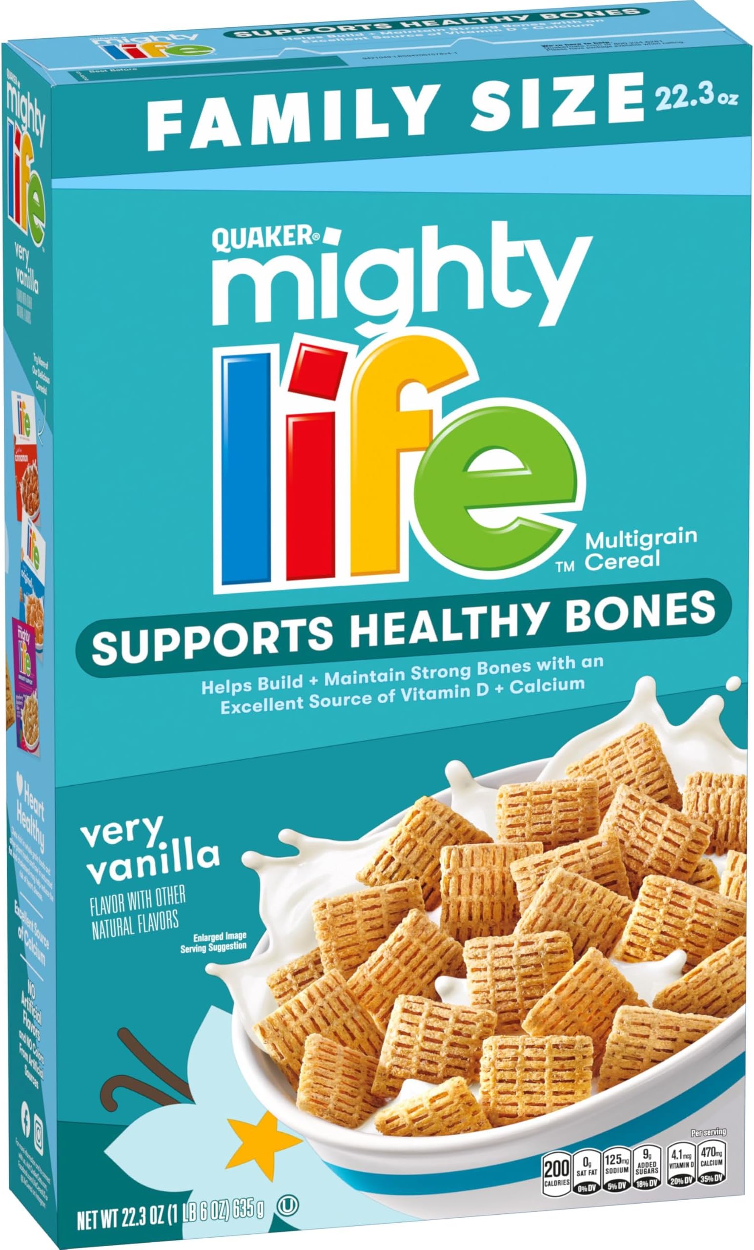 Mighty Life Multigrain Cereal, Very Vanilla, Bone Health Support, 22.3 Oz Family Size