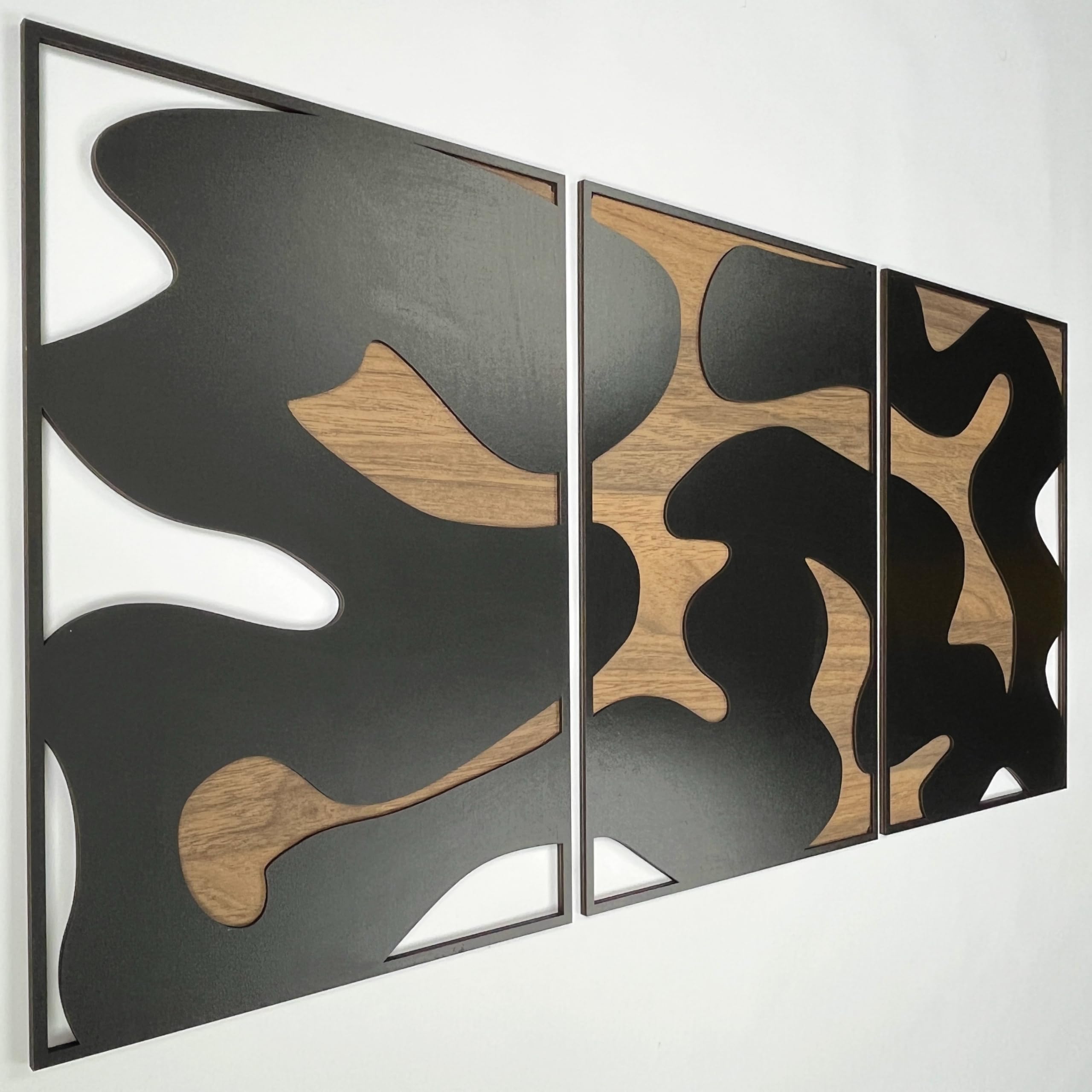 Einzigartige Wanddekoration mit moderner Holzwandkunst, abstrakte Holzwandpaneele mit neutraler und erdfarbener Textur, Boho-Heimdekoration, Geschenk für Wohnzimmer und Schlafzimmer