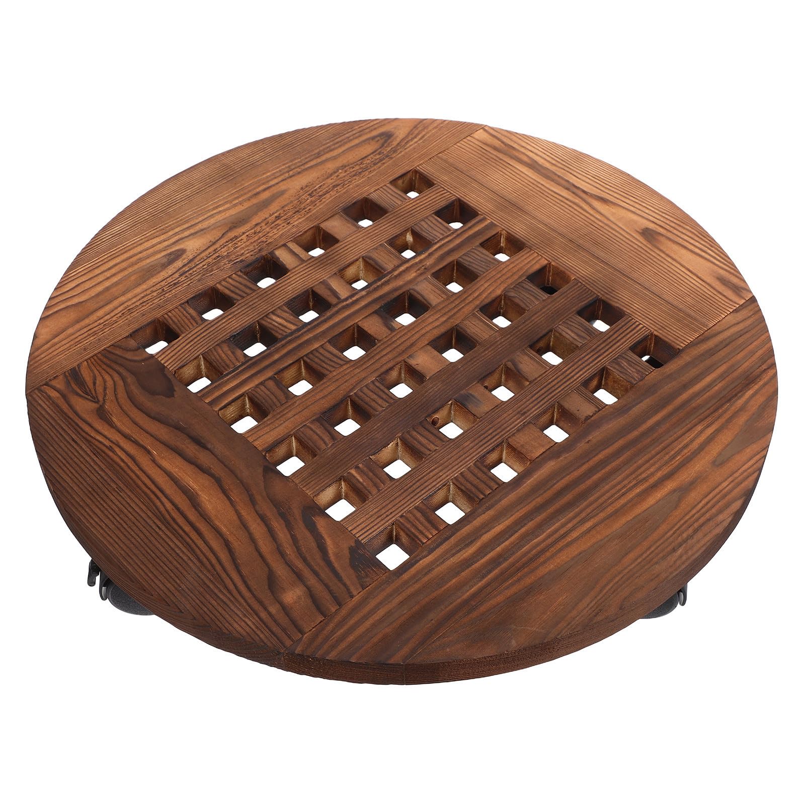 Support roulant plantes intérieur base ronde mobile roulette pot fleur bois plastique
