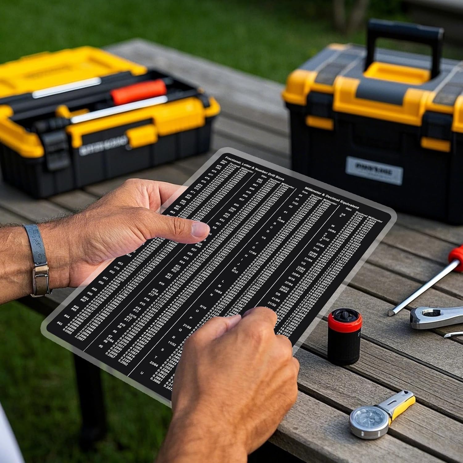 11.8” X 7.9” Toolbox Reference Card Toolbox Accessories Conversion Chart Card SAE Metric Ruler Standard Metric Conversion Charts Tap Drill Sizes Wrench Conversion Chart
