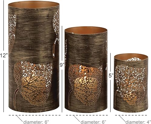 Miniatura 3 de Deco 79 22097 Hoja de metal Hurrican S3 12", 9", 5" H