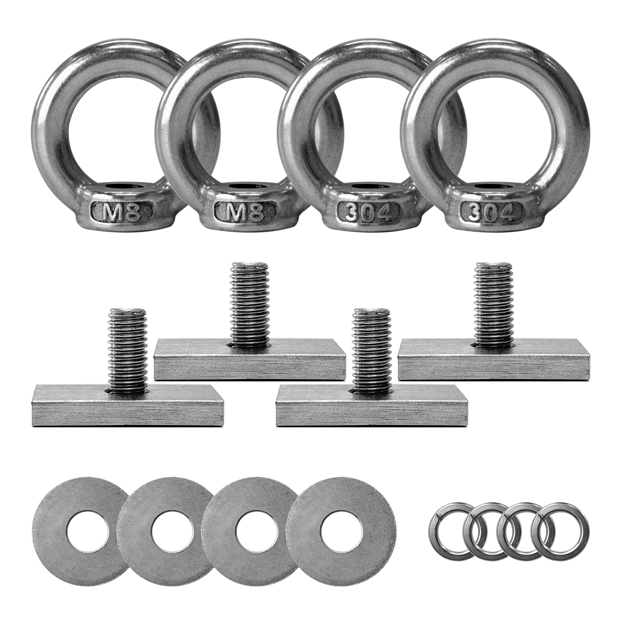4 Pack, 10mm X 30mm, M10 304 Stainless Steel Eye Bolts 3/8"X1.18" Eye Bolts Heavy Duty Screw Bolt With Washer And Nuts Set Muti Function For Indoor Outdoor Shoulder Eye Bolt P 135142401 - View #4