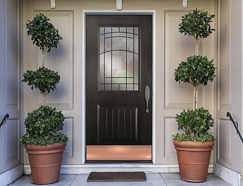 Miniatura 3 de Placa magnética de goma para puertas de acero - Acabado de metal satinado sintético impreso UV - Varios tamaños (6 x 30 pulgadas, oro rosa satinado)