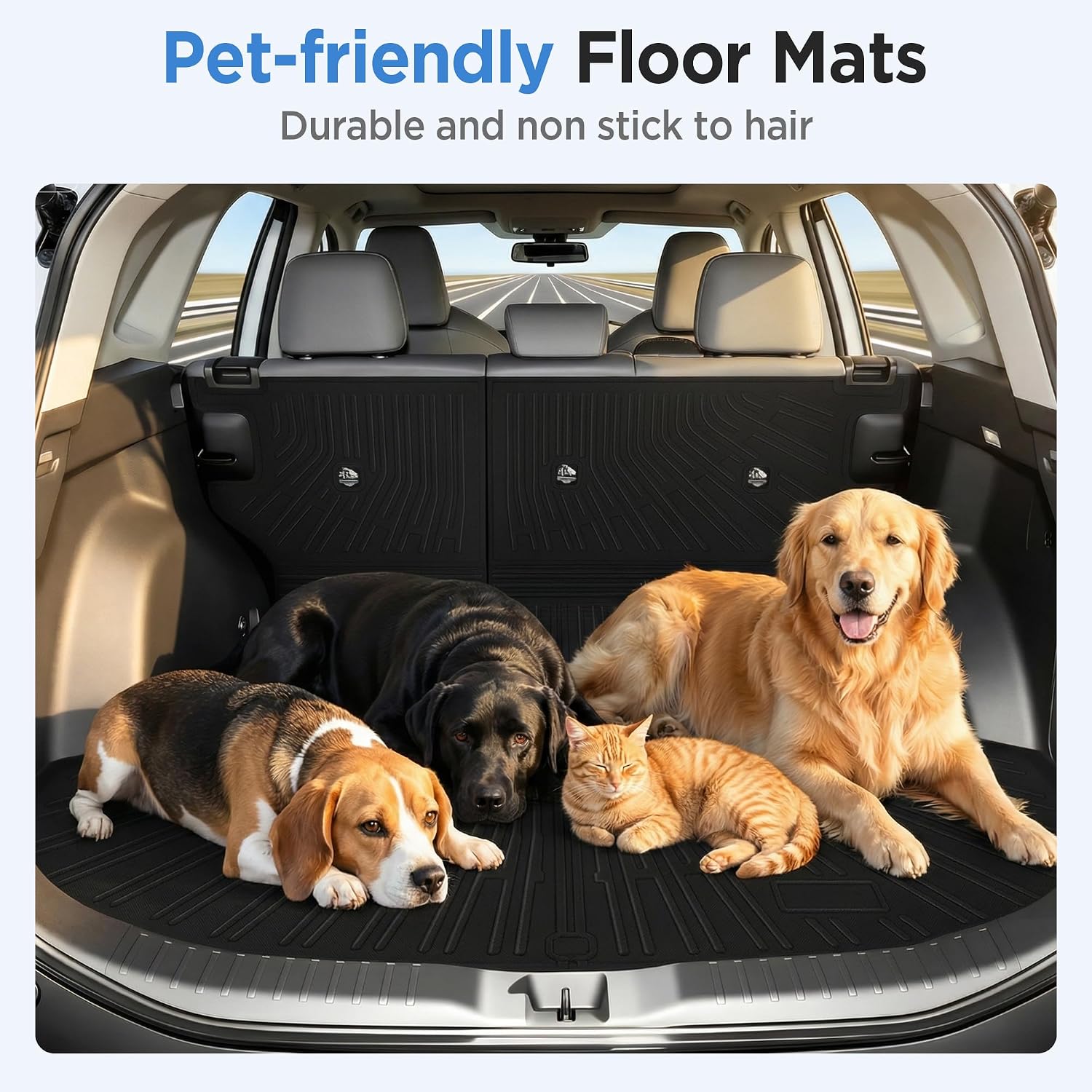 Floor Mats for Toyota RAV4 2026 Hybrid Full Set All Weather Floor Mats for Toyota RAV4 Accessories 2026 TPE Back Seat Cover Protector Trunk Frunk Mat(Not for Limited with Subwoofer and PHEV)