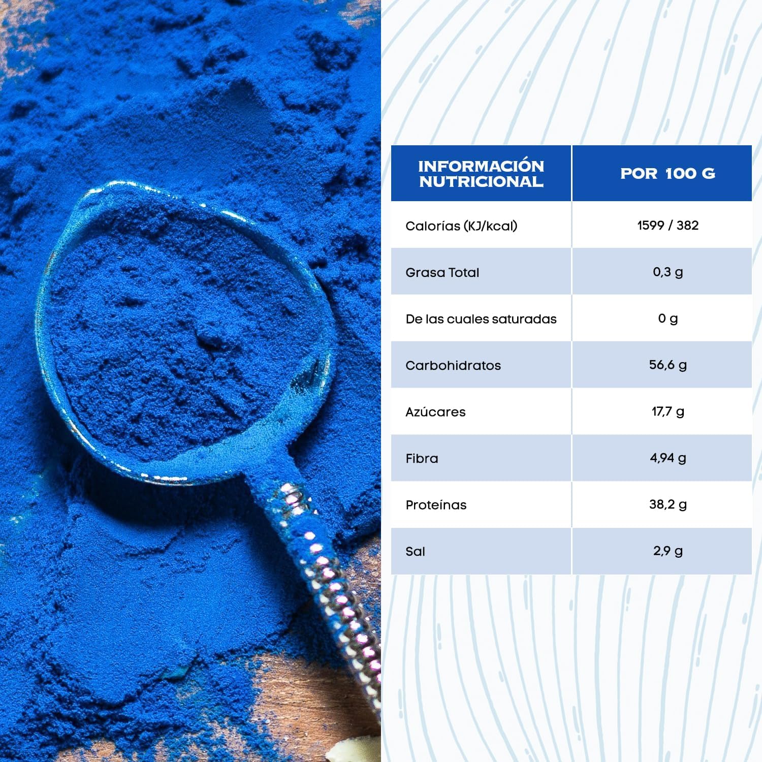 NULTHY - Blue Spirulina Powder 25 g - Pure and Natural Blue 7 -