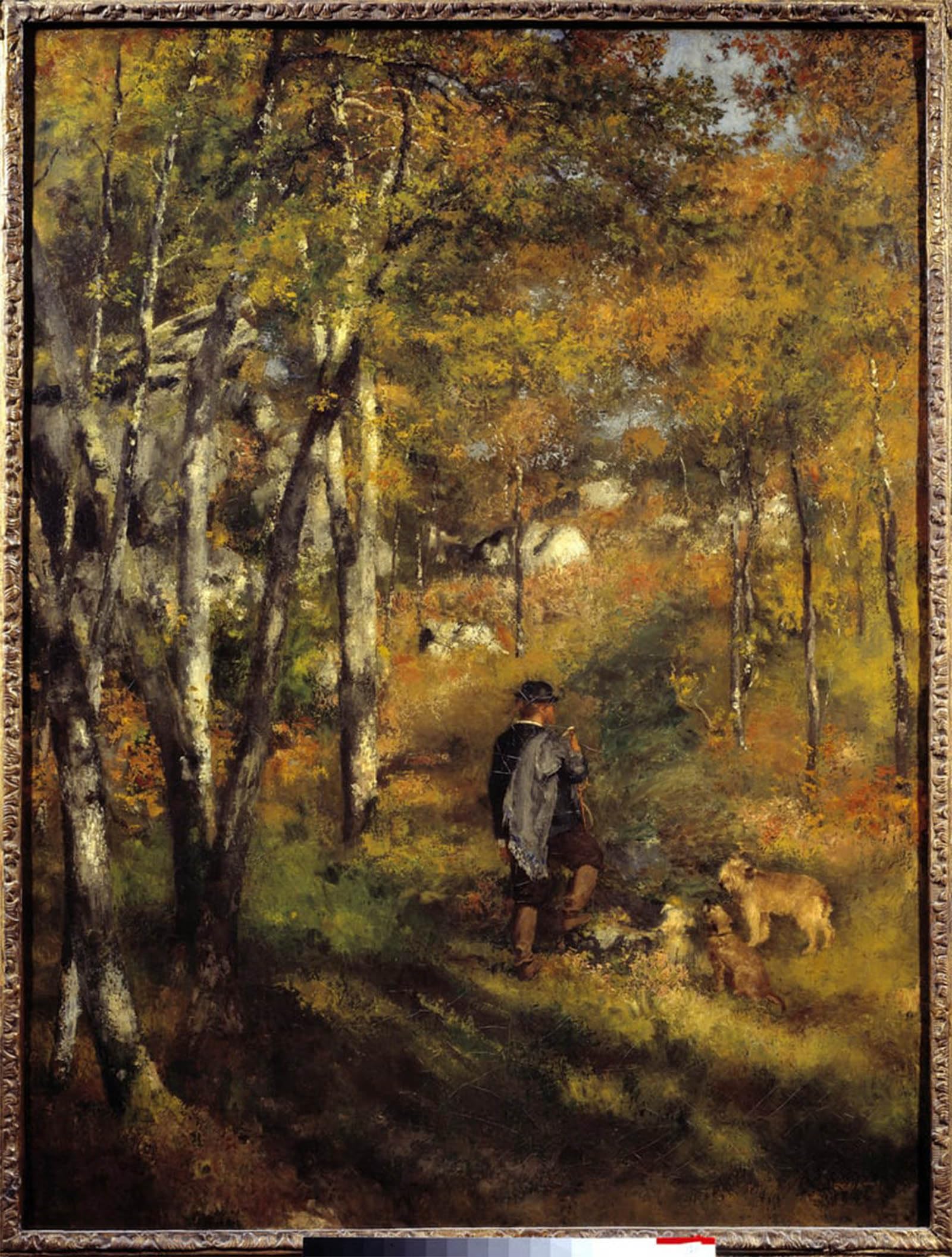 SERENDIPITP Vintage Picture Print on Canvas Wall Art Poster Jules Lecoeur and His Dogs in Fontainebleau Forest Painting by Pierre Auguste Renoir Artwork Print Poster for Wall Decor 60x90cm