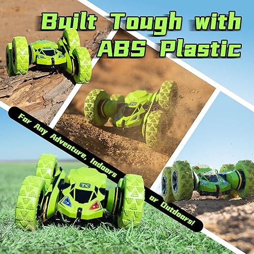 Miniatura 4 de Threeking Rc Stunt Car Automóvil de acrobacias con control remoto, camión todoterreno con volteo de doble cara, rotación de 360, deformación 3D,