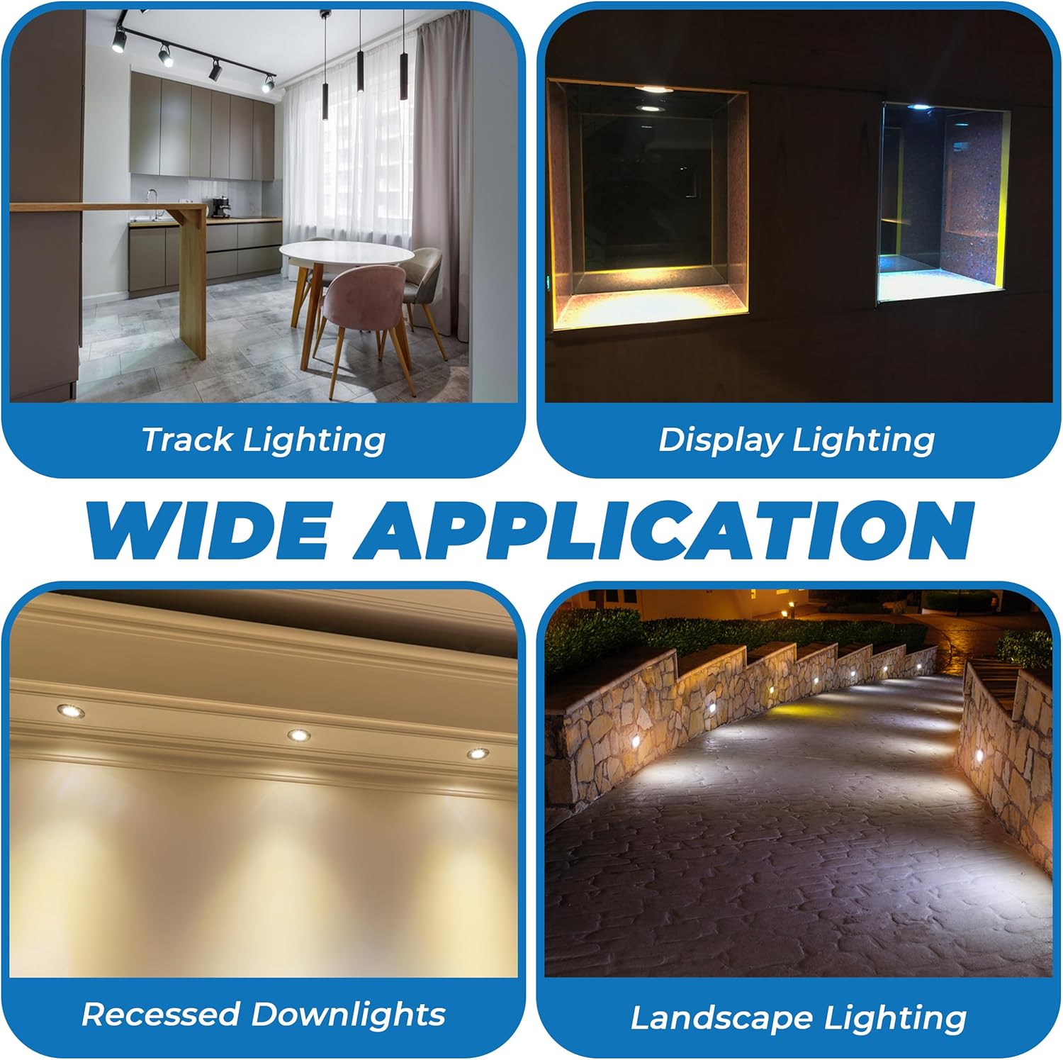 OHLECTRIC MR11 Halogen Spot Light Bulb Down Reflector Lamp (4-Pack) 11⁄8 inches 35W 12V 2 Prong 1.375" Stove Hood Range Lighting Warm White 35 Watt GU4 Dimmable Replacement GL Fiber Optic BAB C