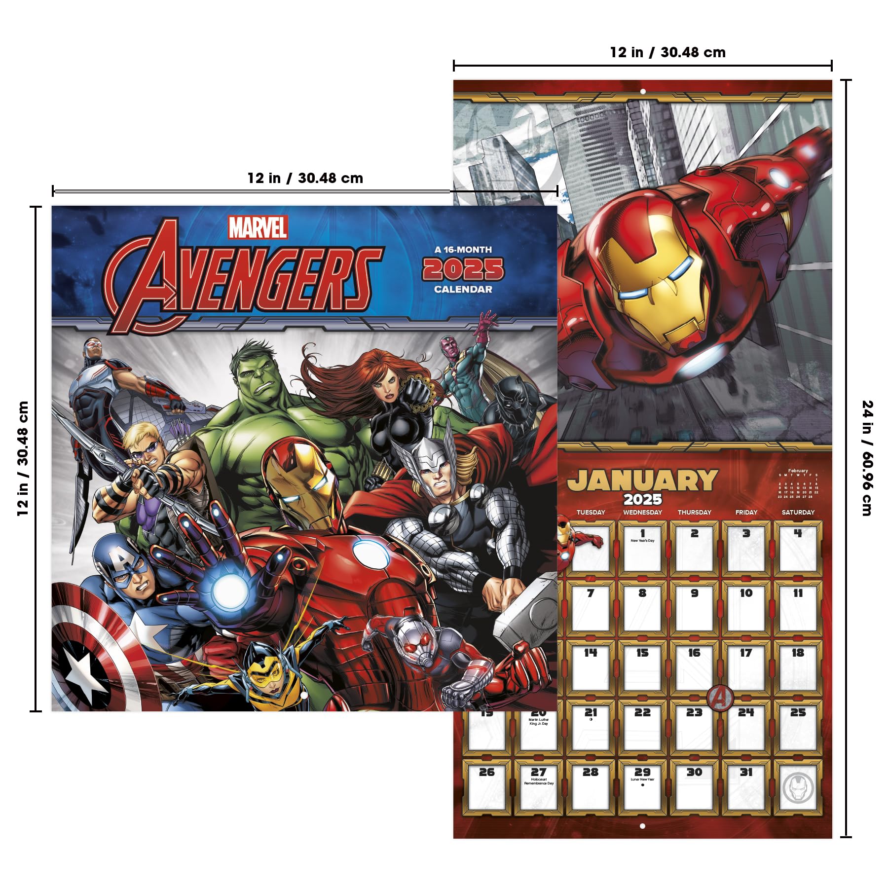 Kalendarz ścienny Marvel Avengers 2025