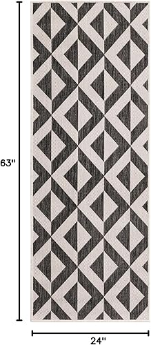 Vista 346 de Unique Loom Unique Loom Outdoor Collection - Alfombra de área - Napa (3 pies 3 pies, redonda, amarillo y aguamarina/amarillo)