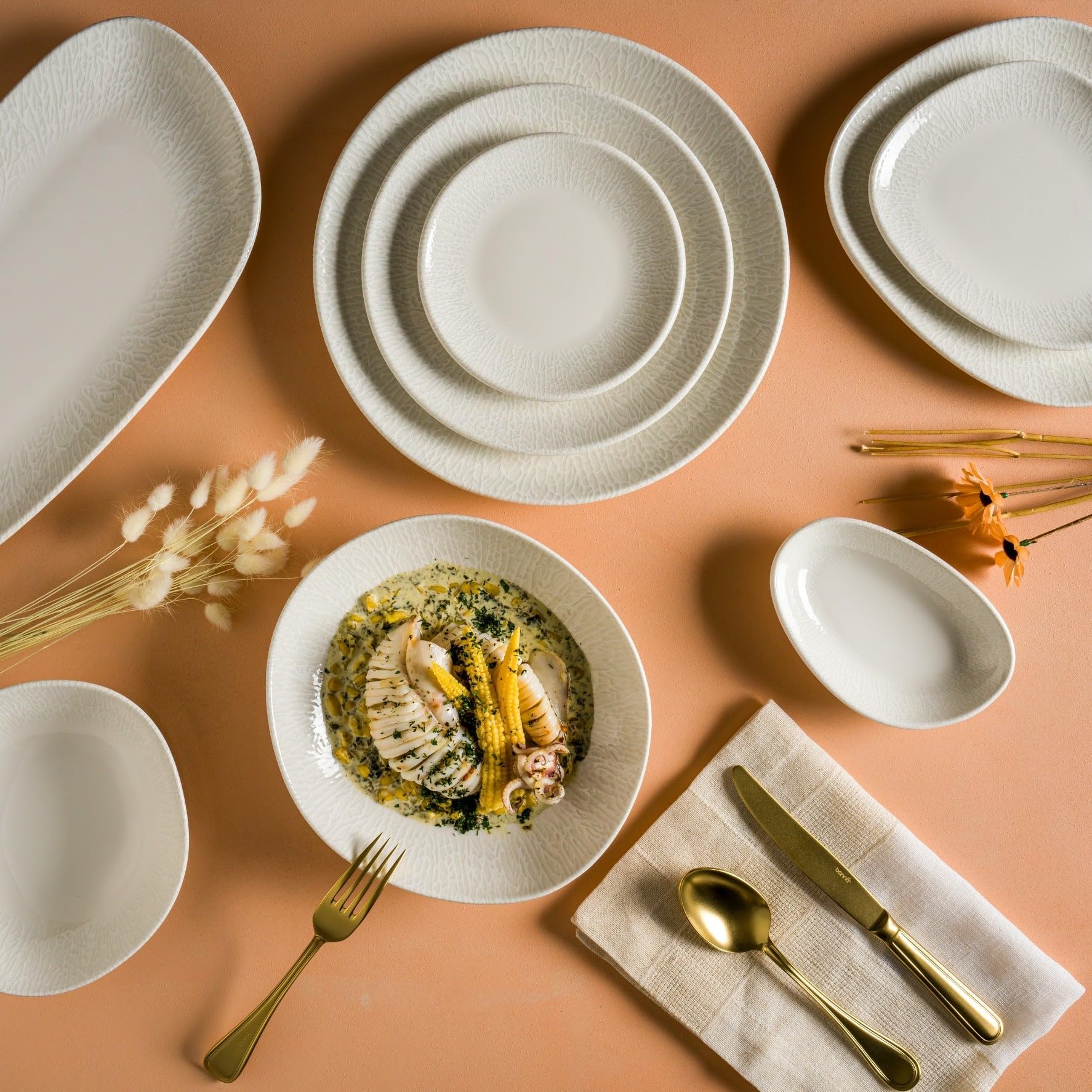 Bonna Plato de pasta - Radix - Porcelana - 28 cm (400cc) - juego de 2
