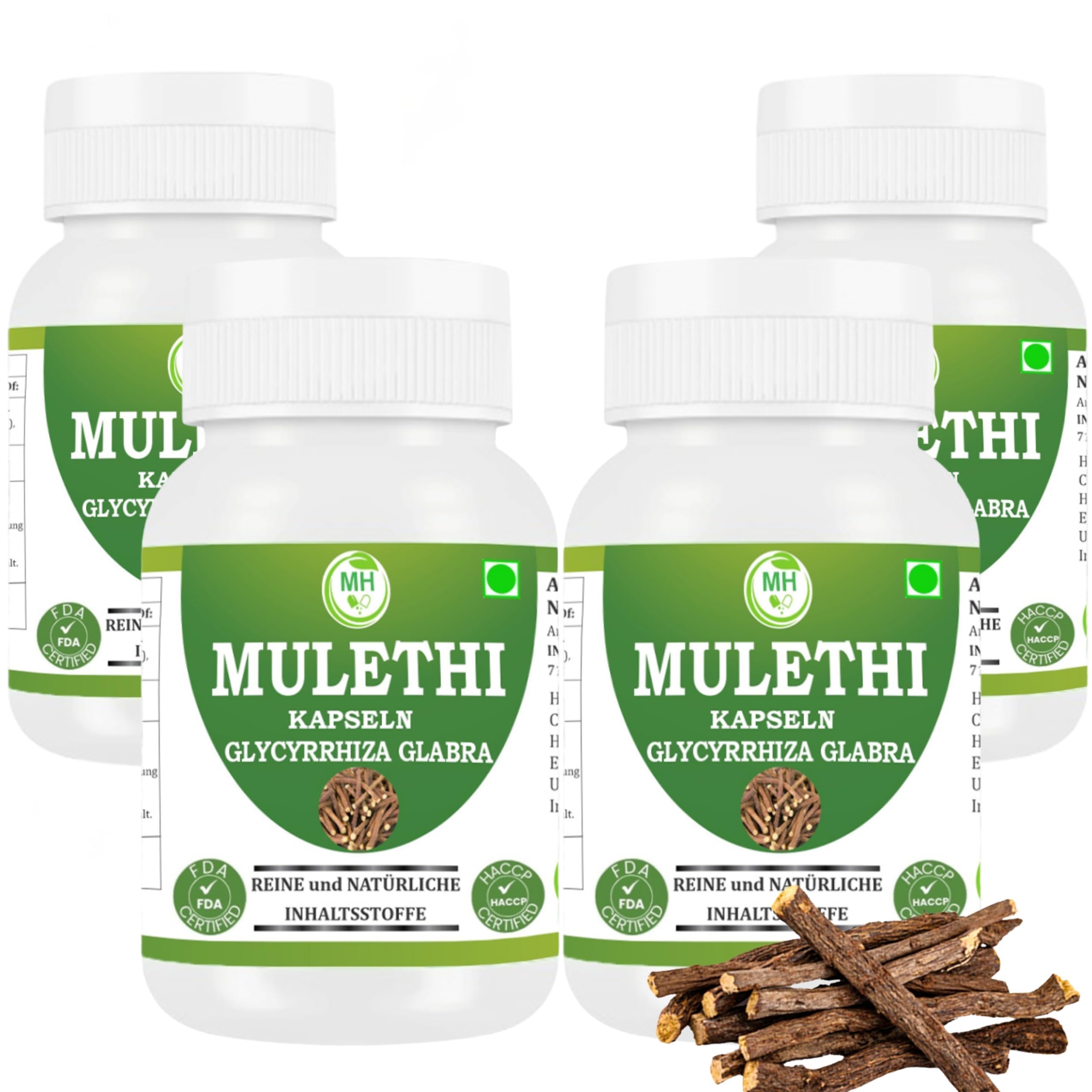 Mulethi (Radice di Liquirizia) Capsule, Estratto Puro di Radice di Liquirizia, Capsule Naturali e Vegane, Confezione da 240 g, Integratore per il Benessere