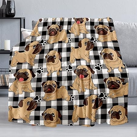 pug fleece blanket