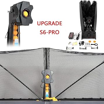 Ping Pong Robot Machine,Automatic Table Tennis Robot Machine With Catch Net For Training,30-90 Balls/Min (9 Levels Of Adjustment),Ball Speed: 4-40m/S,Holds 300 Balls,Black
