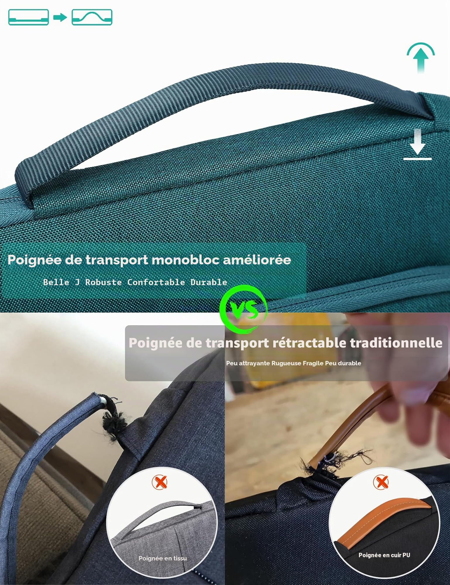 HYZUO 15-16 Pouces Housse pour Ordinateur Portable pour MacBook Pro 16 M5 M4 M3 M2 M1 A3428 A3429 2026-2019, 15" Surface Book, 15" 15,6" Dell HP Lenovo ThinkBook Asus Acer Samsung, Vert Foncé
