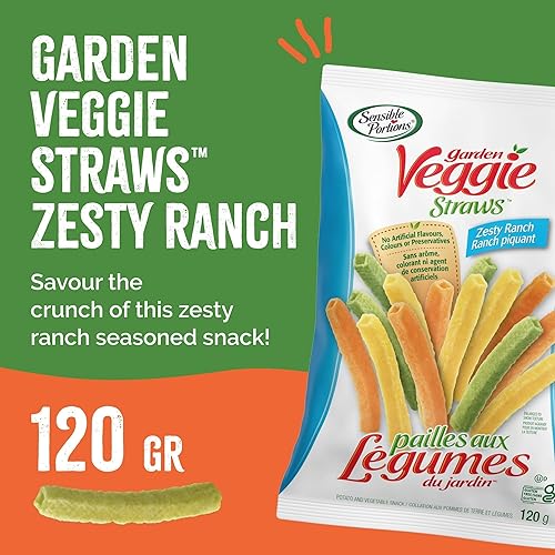 Miniatura 4 de Sensible Portions Veggie Straws, Zesty Ranch, 120g/4.2 oz. (Importado de Canadá)