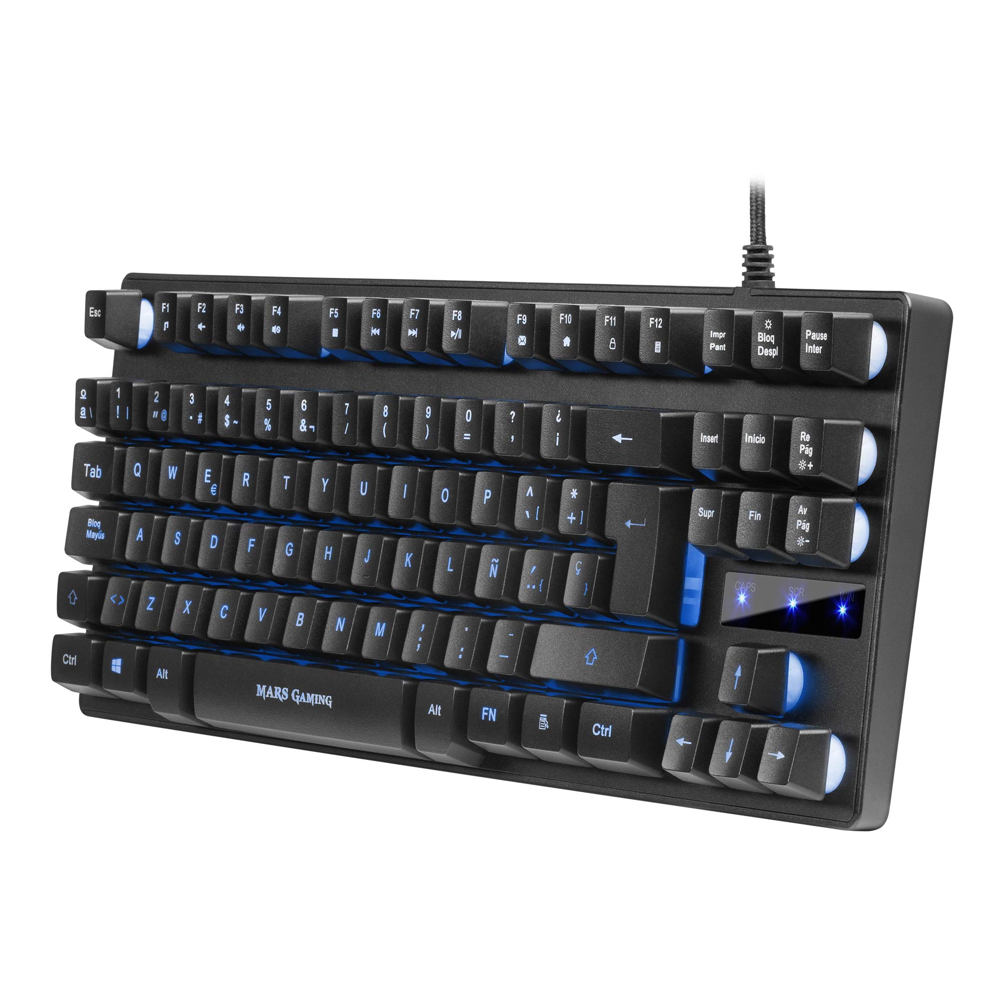 Mars Gaming MKREVOPT Tastatur – Kompakte TKL Mit Ziffernblock, RGB-Beleuchtung | H-Mech Hybrid, Portugiesisches Layout