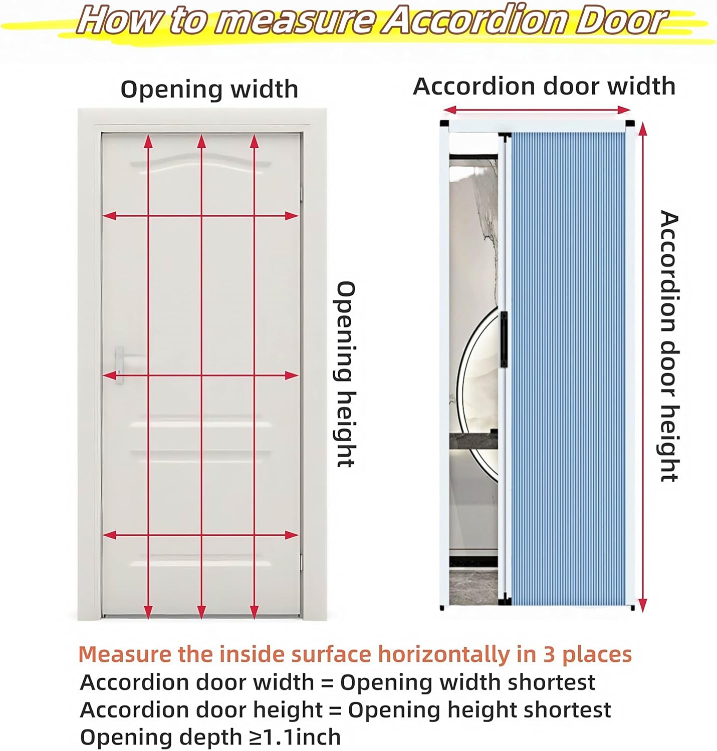 No-Drilling Sliding Folding Door,Interior Accordian Door with Aluminum Frame and Cellular Fabric,Room Divider for Closet RV Patio Shower Door Suitable，Customize Size (Blackout Blue)