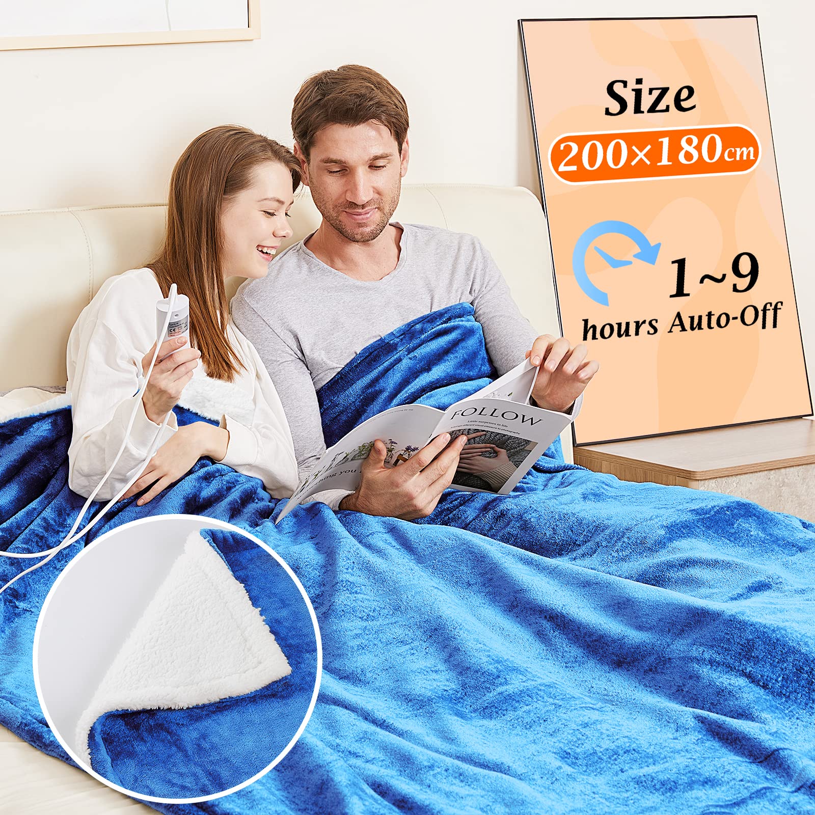 Couverture chauffante grand format Mia&Coco pour des soirées cocooning au chaud sur le canapé
