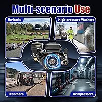 Vista 8 de Motor de gas de 7.5 HP, motor de 4 tiempos 212CC Go Kart, motor de gasolina OHV de grado industrial, motor de gasolina de arranque de un solo