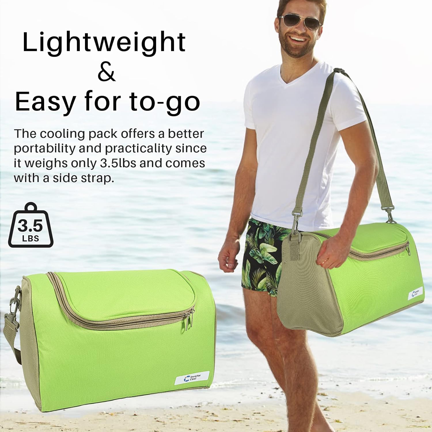 Ecoer Electric Car Cooler Bag, 12V Thermoelectric Cooler Plug in for Vehicles, Portable Car Refrigeration Pack for Car, RV, and Camping, 8L/10 Cans Capacity