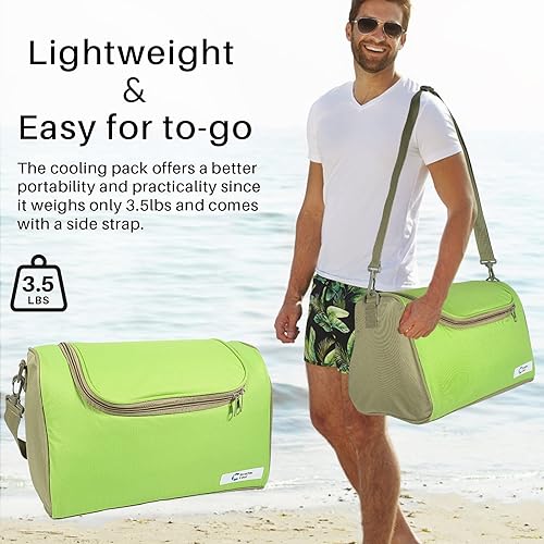 Miniatura 4 de Ecoer - Bolsa enfriadora eléctrica para automóvil, 12 V, termoeléctrica con enchufe para vehículos, paquete de refrigeración portátil para