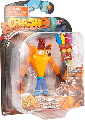 Miniatura 3 de BANDAI Crash Bandicoot Figuras de acción con máscara  Juguete de 4.3 in con máscara y accesorios de soporte  Figuras coleccionables como mercancía y