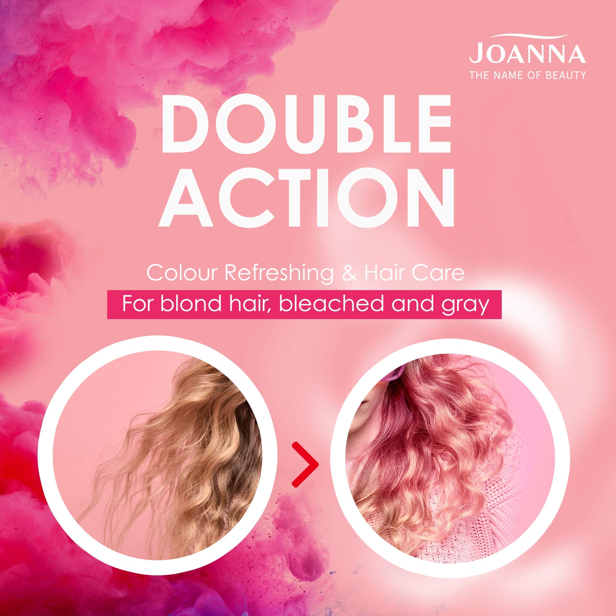 Joanna Ultra Color, Conditioner For Pink Shades Of Blond, Colour Refreshing & Hair Care, Moisturising Ingredients - Image 3
