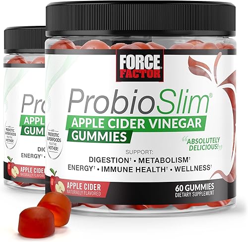 ProbioSlim - Gomitas de vinagre de sidra de manzana con vinagre de sidra de manzana orgánico y probióticos lactoSpore y prebióticos para apoyar la