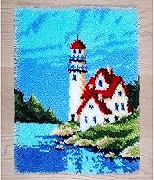 Vista 10 de ZFFLYH Kits de gancho de pestillo para alfombras DIY de bordado sin terminar para niños/adultos con patrón de lienzo impreso, 52X38cm Girasol