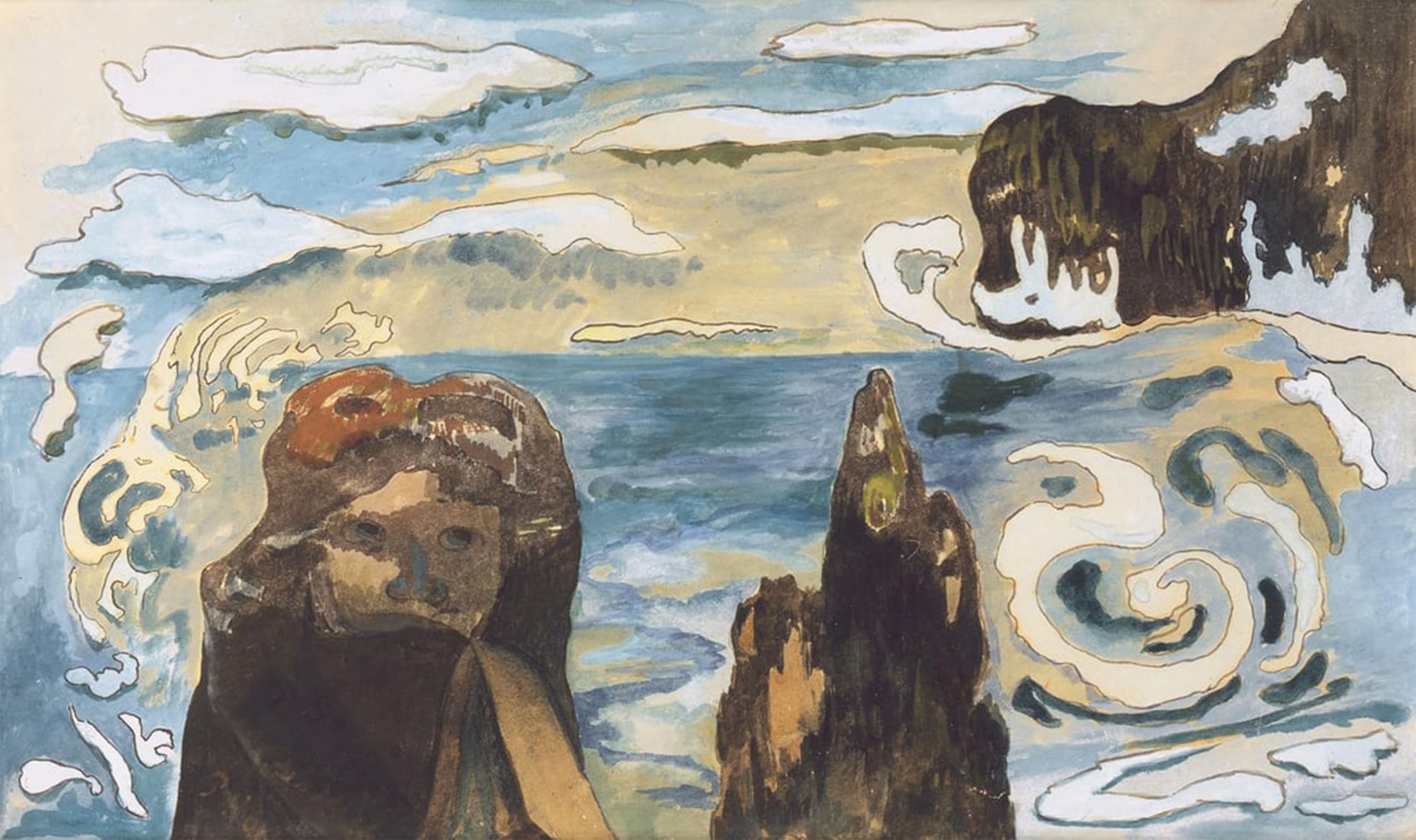 ARTXLXXBN Famous Painting Art Wall Decor Abstract Art Picture the Black Rocks by Paul Gauguin Animal Pictures for Home Decor 60x90cm