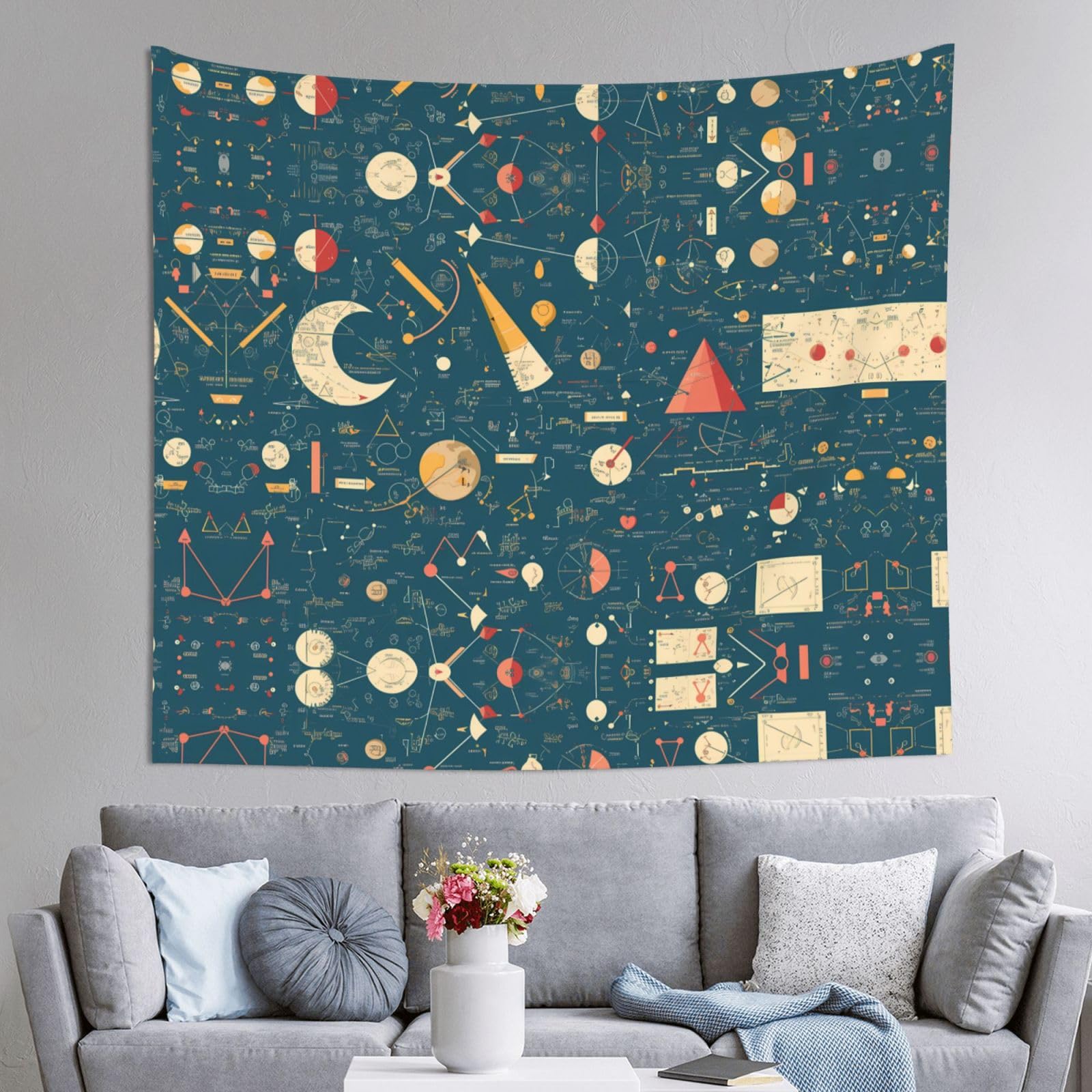 WZYWHJ math geometry geek calculus Prints Indoor Decor Tapestry 60x51 in : Soft, Quality and lightweight Suitable for wall hanging tapestries