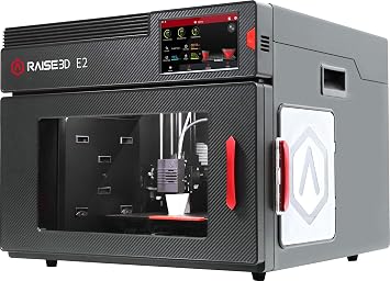 Raise3D E2 Desktop 3D Printer - Features IDEX (Independent Dual Extruders), Auto Bed Leveling, Video-Assisted Offset Calibration, Power Loss Recovery, Filament Run-Out Sensors