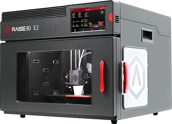 Raise3D E2 Desktop 3D Printer - Features IDEX (Independent Dual Extruders), Auto Bed Leveling, Video-Assisted Offset Calibration, Power Loss Recovery, Filament Run-Out Sensors