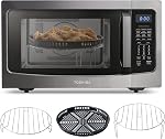 Four à micro-ondes multifonctionnel Toshiba ML-EC42P(BS) avec air fry sain, cuisson par convection, capteur intelligent, plateau tournant à mémoire de position, intérieur facile à nettoyer et mode ECO, 1,5 pi³, Noir