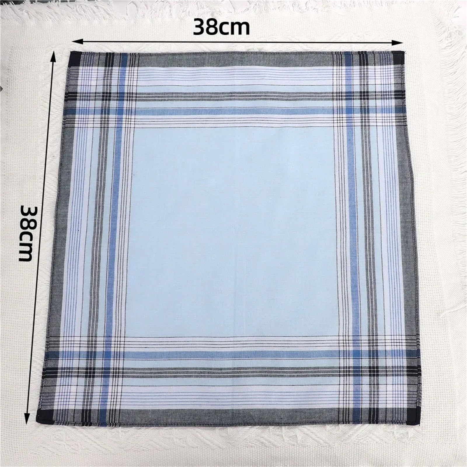 10 Stück Quadrat Plaid Streifen Taschentücher Männer | Vintage Taschentücher aus Baumwolle Hochzeitsfeier 38 cm