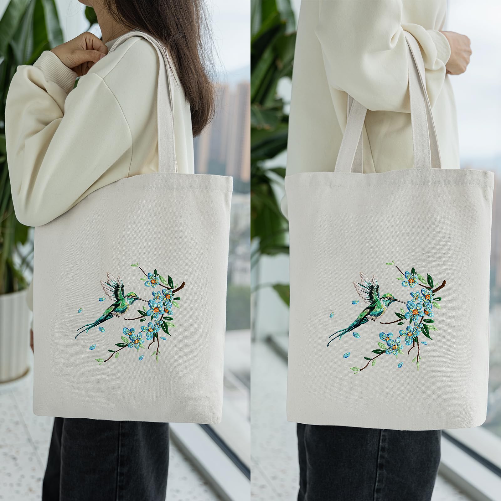 4 ginner Borduurpakketten Bloemen Serie Een Voll... - Vicedeal