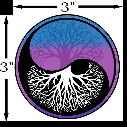 Miniatura 4 de Yin-Yang - Adhesivo espiritual del árbol de la vida, vida equilibrada, 3 x 3 pulgadas, para parachoques de automóvil, ventana, igualdad, equilibrio,
