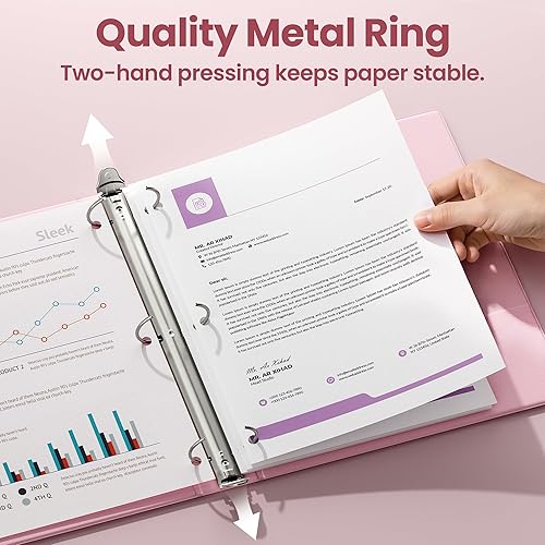 Vista 2 de SUNEE Carpeta de 3 anillos de 1 pulgada, paquete de 4 carpetas Clear View de 1 pulgada, tres anillos sin PVC (se ajusta a 8.5 x 11 pulgadas)