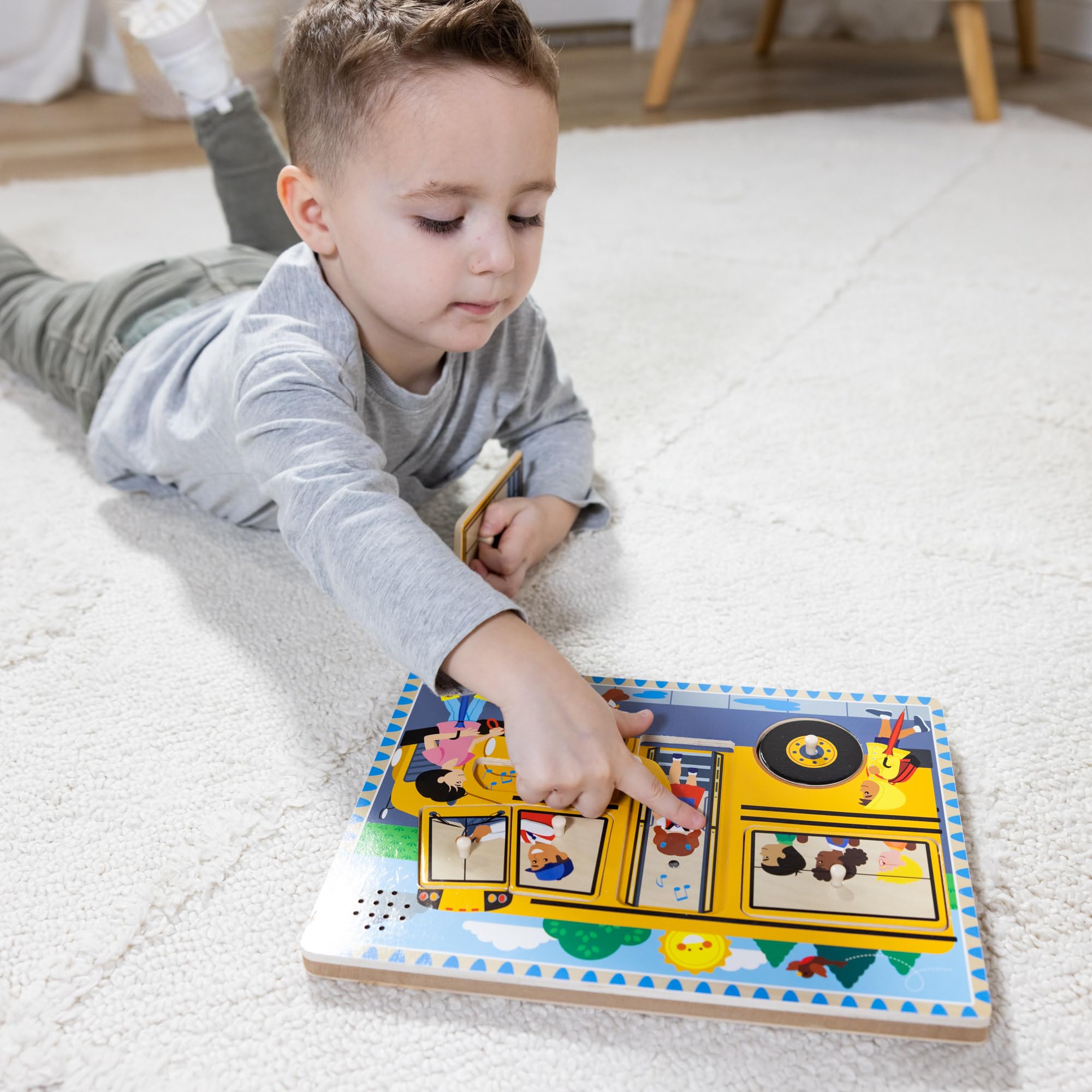 Melissa & Doug Puzzle in Legno per Bambini, L'autobus parlante, Puzzle sonoro, Incastri, 2 Anni Pezzi Grandi, Gioco Bambino, Regalo Bimba